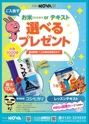 11月の入会キャンペーン!!